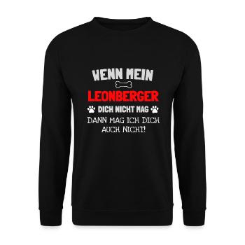 Hunderasse Leonberger - Unisex Pullover - Schwarz - Vorne - Alina (178cm) & Michal (187cm)