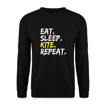 Kiteboard Kitesurfing Eat Sleep Kite Repeat Saying - Unisex Sweatshirt - black - Front - Alina (178cm) & Michal (187cm)