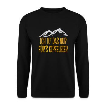 Gipfelbier Bergwandern Sportwandern Weizen Bier - Unisex Pullover - Schwarz - Vorne - Alina (178cm) & Michal (187cm)
