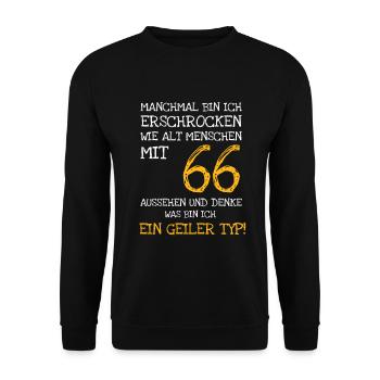 Die schöne Überraschung zum 66. Geburtstag - Unisex Pullover - Schwarz - Vorne - Alina (178cm) & Michal (187cm)