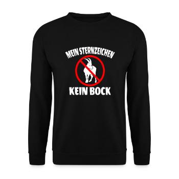 Steinbock Kein Bock Faulheit Chillen Sternzeichen - Unisex Pullover - Schwarz - Vorne - Alina (178cm) & Michal (187cm)