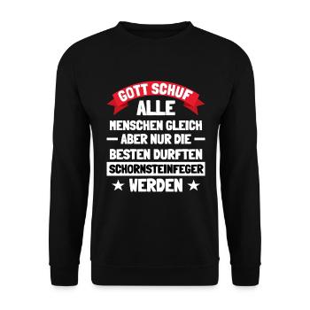 Als Schornsteinfeger ist man etwas besonderes - Unisex Pullover - Schwarz - Vorne - Alina (178cm) & Michal (187cm)