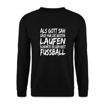 Joggen Laufen Spruch Jogging Läufer Sport Geschenk - Unisex Pullover - Schwarz - Vorne - Alina (178cm) & Michal (187cm)