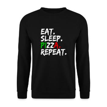 Eat Sleep Pizza Repeat Italie Pizzeria Cadeau - Sweat-shirt Unisexe - noir - Devant - Alina (178cm) & Michal (187cm)