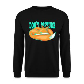 Fox Animal Please Do not disturb sleep - Unisex Sweatshirt - black - Front - Alina (178cm) & Michal (187cm)