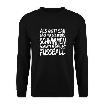 Schwimmen lustiger Schwimmer Spruch Religion - Unisex Pullover - Schwarz - Vorne - Alina (178cm) & Michal (187cm)