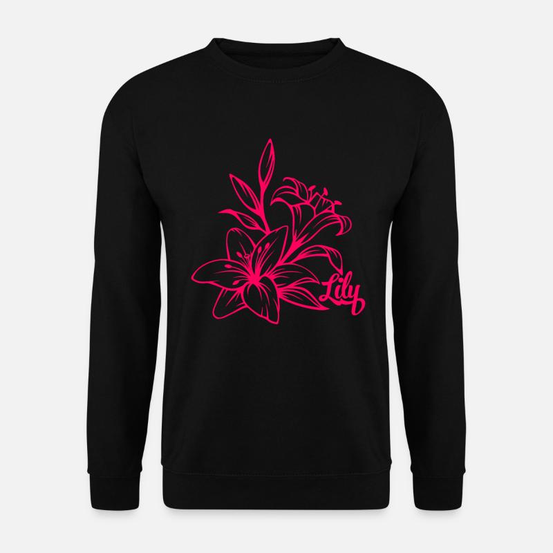 Lilie Blüte Pflanze - Unisex Pullover - Schwarz