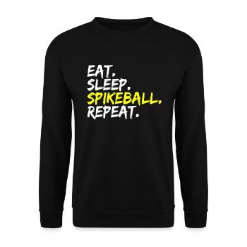 Eat Sleep Spikeball Repeat Spikeball Spieler - Unisex Pullover - Schwarz - Vorne - Alina (178cm) & Michal (187cm)