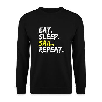 Eat Sleep Sail Repeat Sailor Sailing Cruise - Unisex Sweatshirt - black - Front - Alina (178cm) & Michal (187cm)