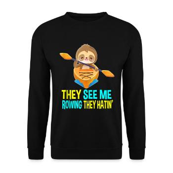 Paresseux Pagaie - Sweat-shirt Unisexe - noir - Devant - Alina (178cm) & Michal (187cm)