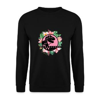 Muttertag Mamasaurus Mom Mama Mutter - Unisex Pullover - Schwarz - Vorne - Alina (178cm) & Michal (187cm)