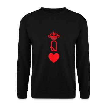 Muttertag Queen Mom Mama Mutter - Unisex Pullover - Schwarz - Vorne - Alina (178cm) & Michal (187cm)