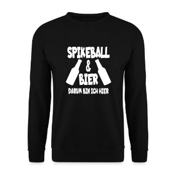 Spikeball & Bier Spikeballspieler Geschenk - Unisex Pullover - Schwarz - Vorne - Alina (178cm) & Michal (187cm)