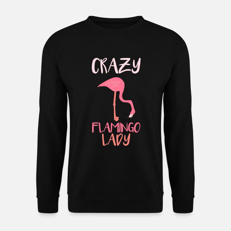 Flamingo Pink Rot Tier - Unisex Pullover - Schwarz