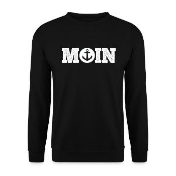 Moin Küstenkind Küste Meer Norden Strand Anker - Unisex Pullover - Schwarz - Vorne - Alina (178cm) & Michal (187cm)