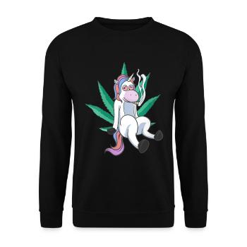 Cannabis Hemp THC 420 - Unisex Sweatshirt - black - Front - Alina (178cm) & Michal (187cm)