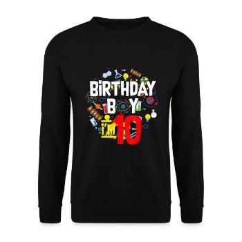 10e anniversaire Happy Birthday Gamer Gamer Jeu - Sweat-shirt Unisexe - noir - Devant - Alina (178cm) & Michal (187cm)