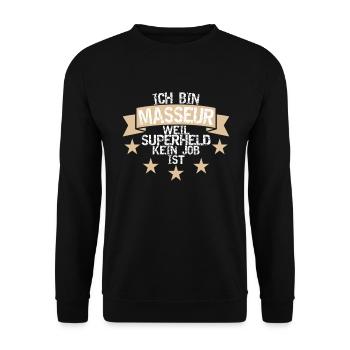 Masseur Superheld Massage Studio Massageöl - Unisex Pullover - Schwarz - Vorne - Alina (178cm) & Michal (187cm)
