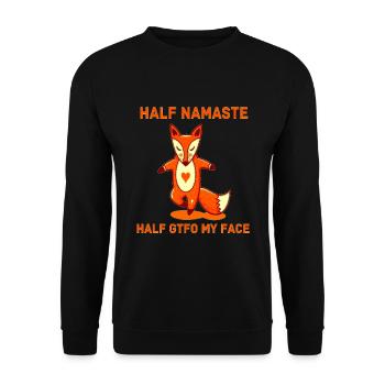 Half Namaste Half GTFO My Face yoga, yoga lovers - Sweat-shirt Unisexe - noir - Devant - Alina (178cm) & Michal (187cm)