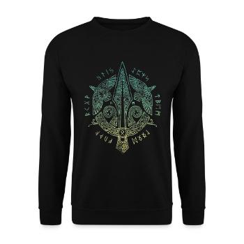 Yggdrasil World Tree World Ash Nordic - Unisex Sweatshirt - black - Front - Alina (178cm) & Michal (187cm)