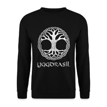 Yggdrasil World Tree World Ash Nordic - Unisex Sweatshirt - black - Front - Alina (178cm) & Michal (187cm)