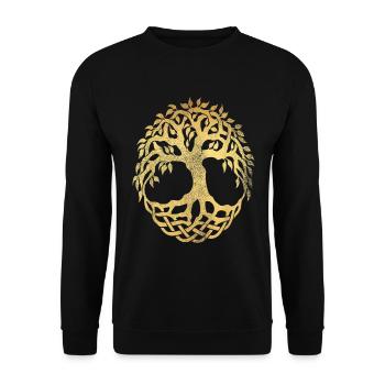 Yggdrasil World Tree World Ash Nordic - Unisex Sweatshirt - black - Front - Alina (178cm) & Michal (187cm)