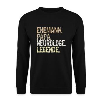 Neurologen Ehemann Papa Legende Neurologie - Unisex Pullover - Schwarz - Vorne - Alina (178cm) & Michal (187cm)