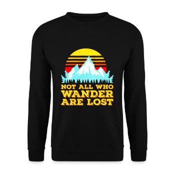 Wander Woman Wandern - Unisex Pullover - Schwarz - Vorne - Alina (178cm) & Michal (187cm)