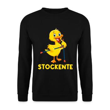 Stockente Ausdauer Sport Ente Geschenk - Unisex Pullover - Schwarz - Vorne - Alina (178cm) & Michal (187cm)