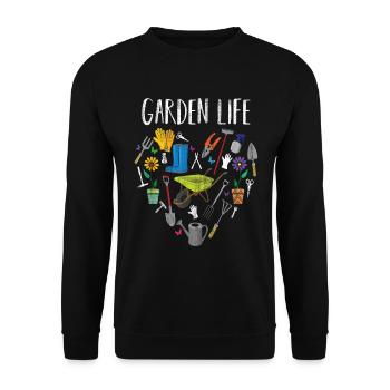 Jardin jardin jardinier Jardinage - Sweat-shirt Unisexe - noir - Devant - Alina (178cm) & Michal (187cm)