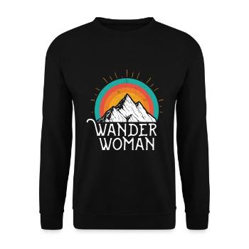 Wander Woman Wandern - Unisex Pullover - Schwarz - Vorne - Alina (178cm) & Michal (187cm)