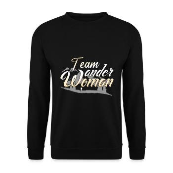 Wander Woman Wandern - Unisex Pullover - Schwarz - Vorne - Alina (178cm) & Michal (187cm)