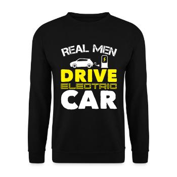 E Car Electric Car Green - Unisex Sweatshirt - black - Front - Alina (178cm) & Michal (187cm)
