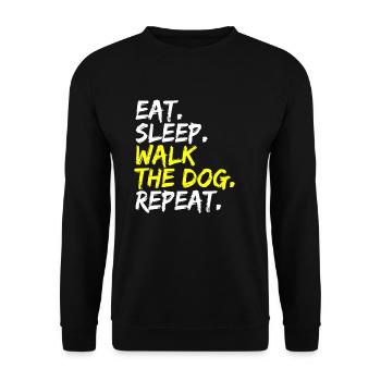 Eat Sleep Walk The Dog Repeat Promener Chiens - Sweat-shirt Unisexe - noir - Devant - Alina (178cm) & Michal (187cm)