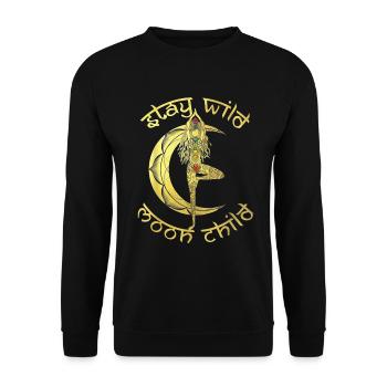 Wild Moonchild Live by the sun Love by the moon - Unisex Pullover - Schwarz - Vorne - Alina (178cm) & Michal (187cm)