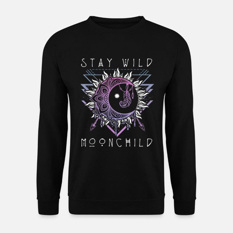 Wild Moonchild Live by the sun Love by the moon - Unisex Pullover - Schwarz