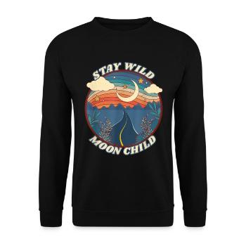 Wild Moonchild Live by the sun Love by the moon - Unisex Pullover - Schwarz - Vorne - Alina (178cm) & Michal (187cm)