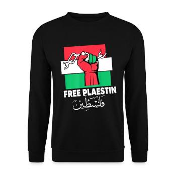 Palestine Liberté libre Liberté Gaza - Sweat-shirt Unisexe - noir - Devant - Alina (178cm) & Michal (187cm)