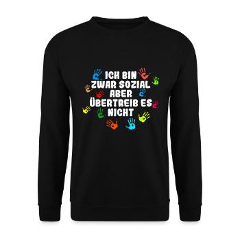 Sozialassistent Sozialassistentin Spruch Geschenk - Unisex Pullover - Schwarz - Vorne - Alina (178cm) & Michal (187cm)