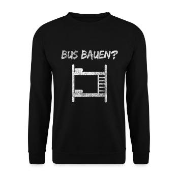 Festival Sarkasmus Bus bauen Geschenk - Unisex Pullover - Schwarz - Vorne - Alina (178cm) & Michal (187cm)