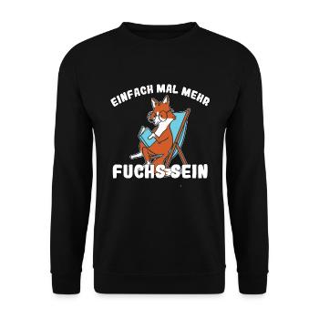 Fuchs lustig Humor Urlaub Geschenkidee - Unisex Pullover - Schwarz - Vorne - Alina (178cm) & Michal (187cm)