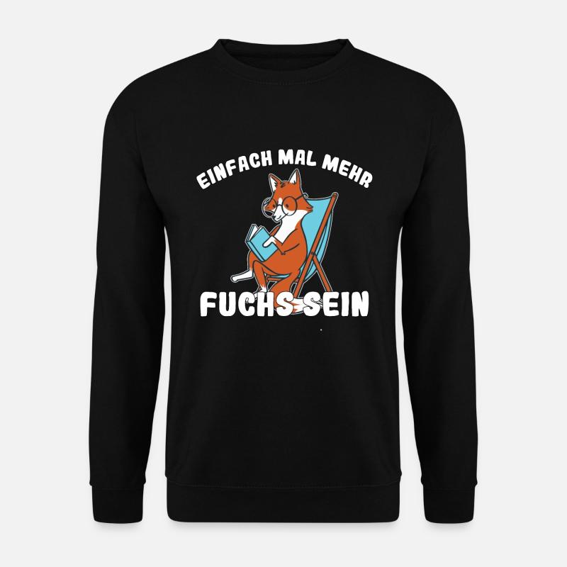 Fuchs lustig Humor Urlaub Geschenkidee - Unisex Pullover - Schwarz