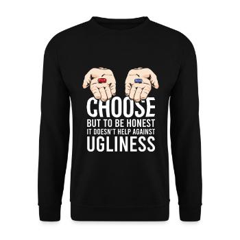 red pill blue pill saying gift - Unisex Sweatshirt - black - Front - Alina (178cm) & Michal (187cm)
