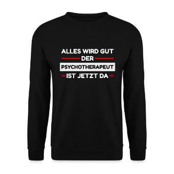 Psychotherapeut - Unisex Pullover - Schwarz - Vorne - Alina (178cm) & Michal (187cm)