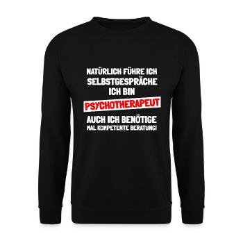 Pychotherapeut ihres Vertrauens - Unisex Pullover - Schwarz - Vorne - Alina (178cm) & Michal (187cm)
