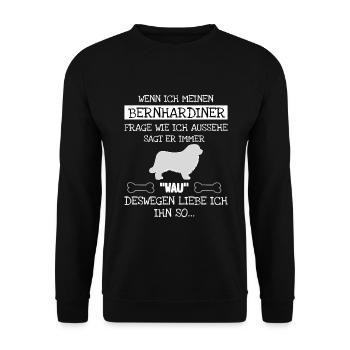 Bernhardiner - Unisex Pullover - Schwarz - Vorne - Alina (178cm) & Michal (187cm)