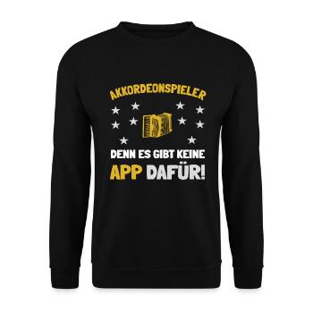 Musikinstrument Akkordeon - Unisex Pullover - Schwarz - Vorne - Alina (178cm) & Michal (187cm)