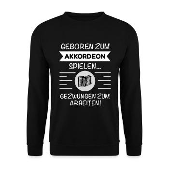 Lustige Akkordeon Sprüche - Unisex Pullover - Schwarz - Vorne - Alina (178cm) & Michal (187cm)