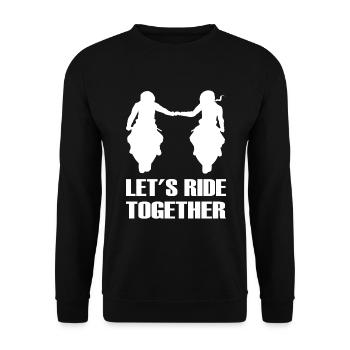 Bikercouple Let's ride together Motorrad Pärchen - Unisex Pullover - Schwarz - Vorne - Alina (178cm) & Michal (187cm)