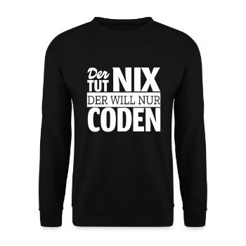 Coden Informatiker Computer Beruf Coder Outfit - Unisex Pullover - Schwarz - Vorne - Alina (178cm) & Michal (187cm)